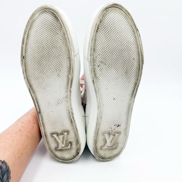 Louis Vuitton Stellar Sneaker Boot 37, 7 White Pink Monogram Mesh High Top - Picture 8 of 13